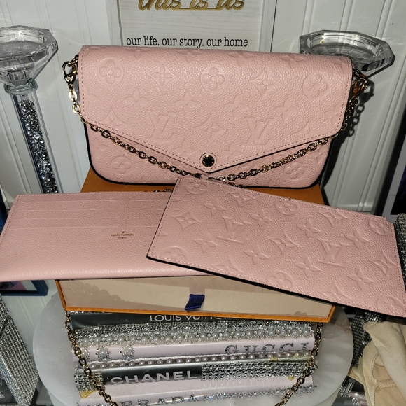 NWT 💯 Authentic Louis vuitton Felicie GM Rose Pink - Picture 8 of 13